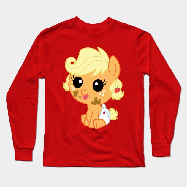 Messy Baby Applejack Long Sleeve T-Shirt by CloudyGlow